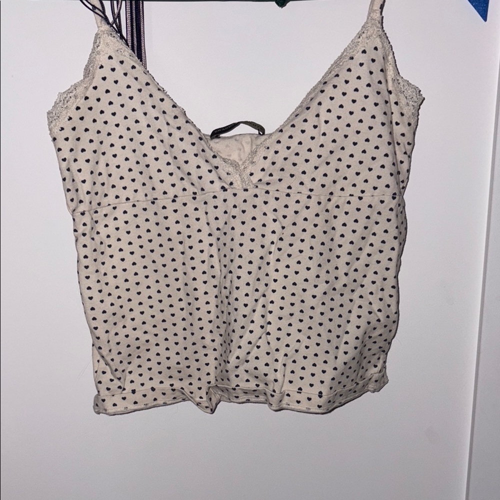 Brandy Melville Black and White Fitted Camisole